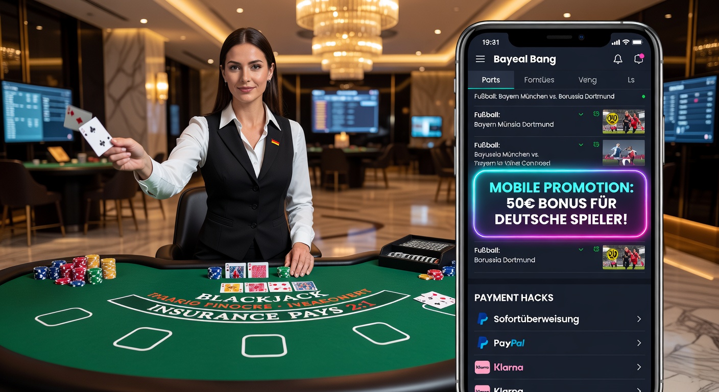 Smartphone-Bildschirm mit parallelen Sportwetten auf Fußball und Live-Roulette, Zahlungs-App im Vordergrund und Promotions-Banner