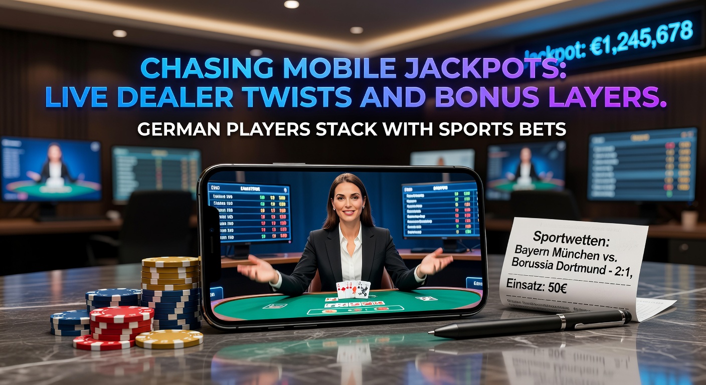 Smartphone mit leuchtendem Jackpot-Rad und Live-Dealer am Tisch, umgeben von Sportwetten-Apps
