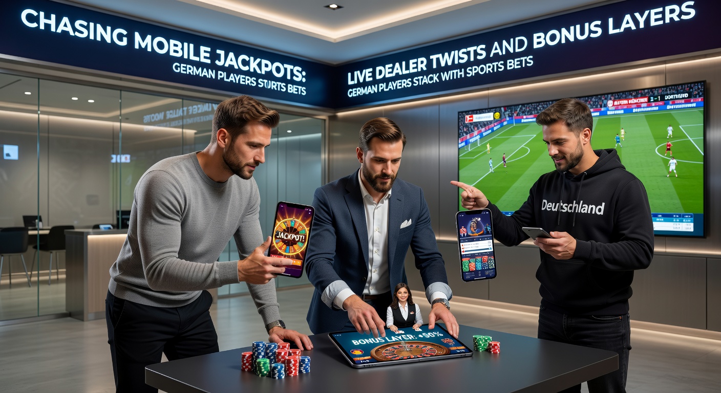 Überlagerte Bonus-Schichten auf einem Tablet: Jackpot-Leiste, Live-Dealer-Kamera und Sportwetten-Ticket nebeneinander