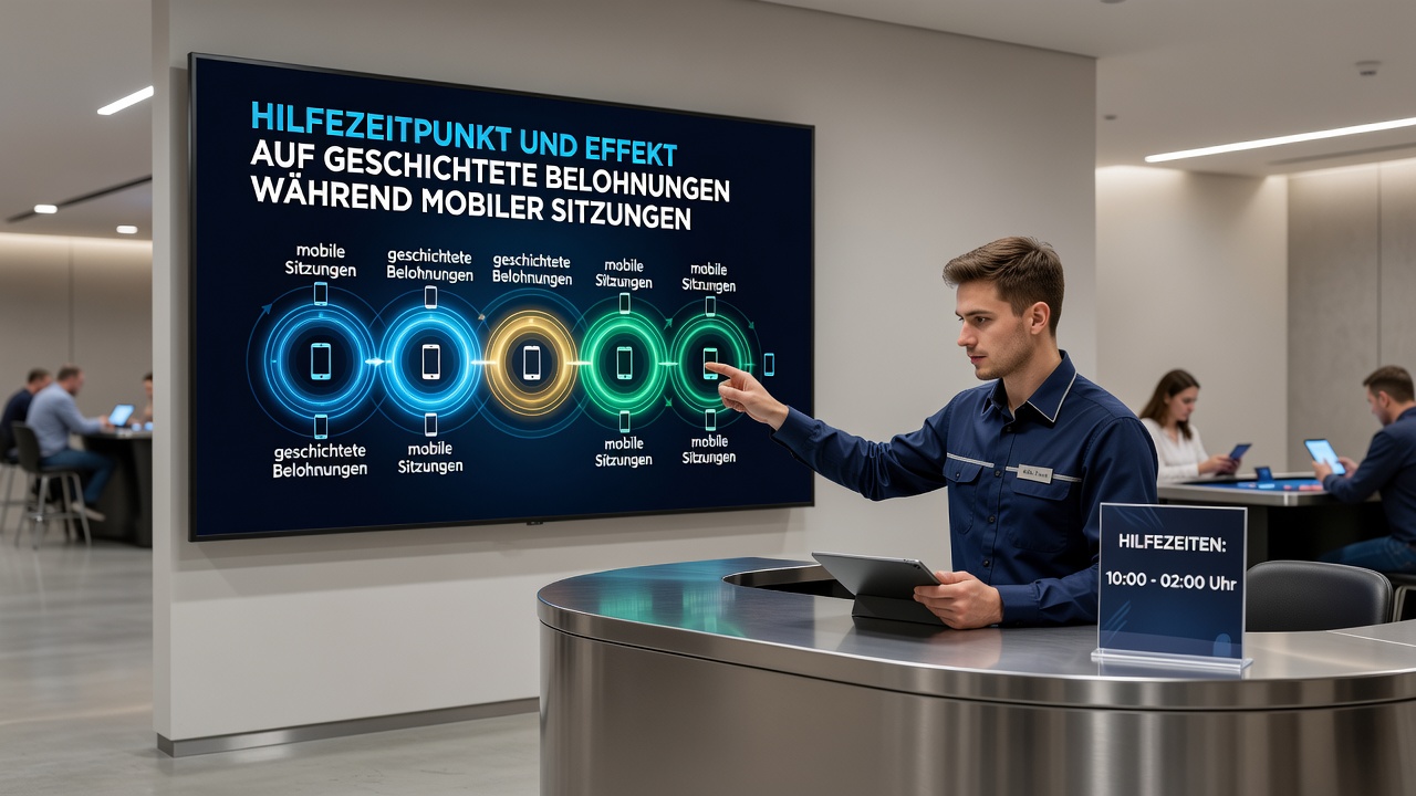 Mobile Casino-Sitzung mit Fokus auf Support-Timing und Belohnungsfreischaltung