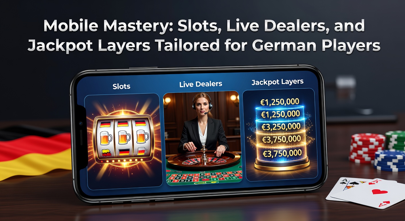 Smartphone mit leuchtenden Slot-Maschinen und Jackpot-Anzeigen im mobilen Casino-Design