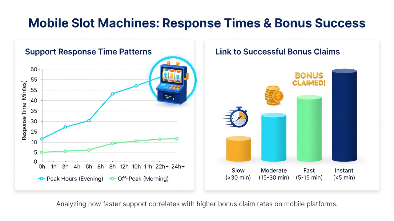 Statistiken und Tabellen zu Bonus-Einlöseraten in Abhängigkeit von Support-Reaktionszeiten bei mobilen Slots