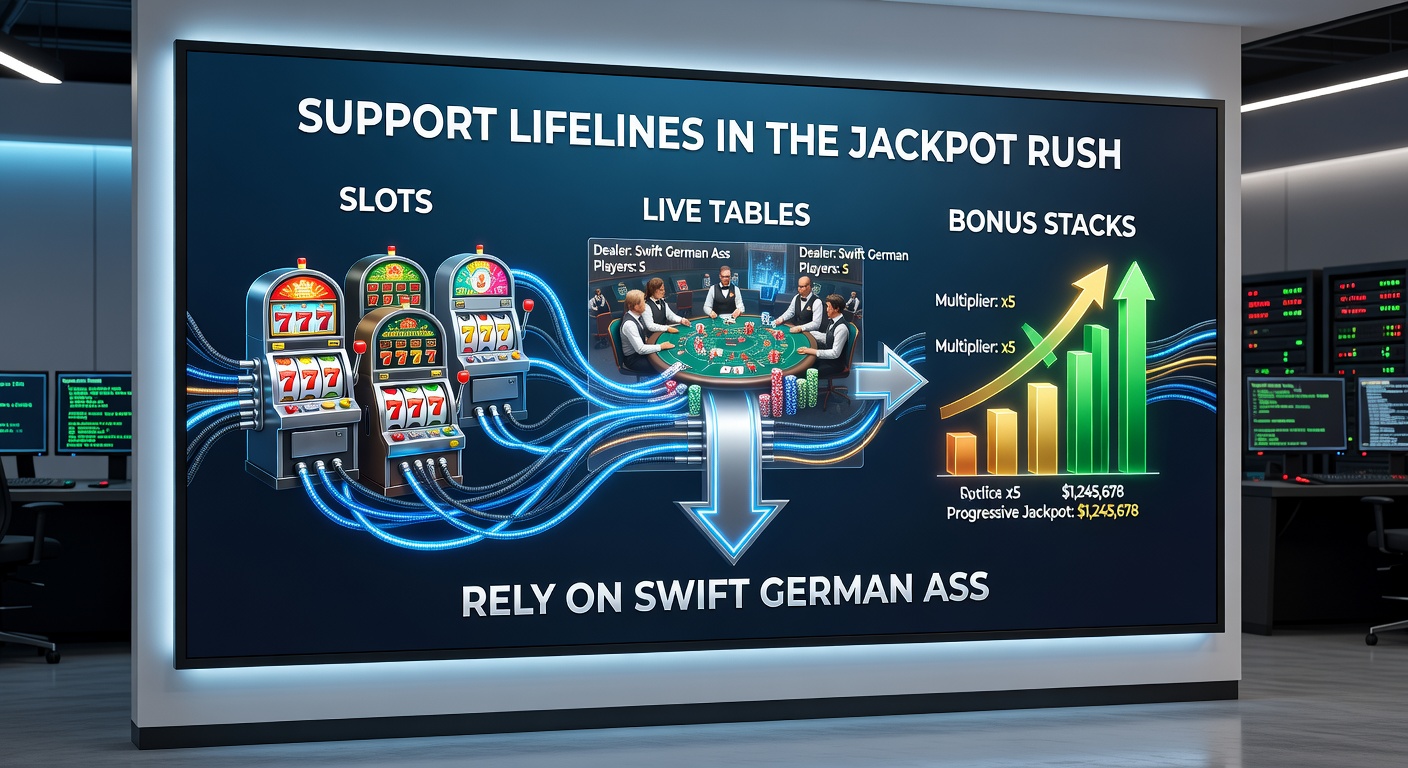 Schnittstelle eines Support-Chats auf Deutsch, mit Icons für Slots, Live-Tische und Jackpot-Symbole