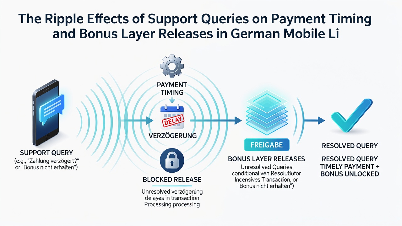 Detailansicht von Bonus-Layer-Freigaben und Support-Einfluss auf Zahlungstiming in mobilen deutschen Systemen