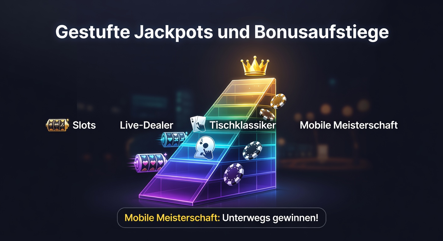 Live-Dealer-Tisch mit digitaler Jackpot-Anzeige und Bonusleiter, angepasst für mobile Bildschirme in Deutschland
