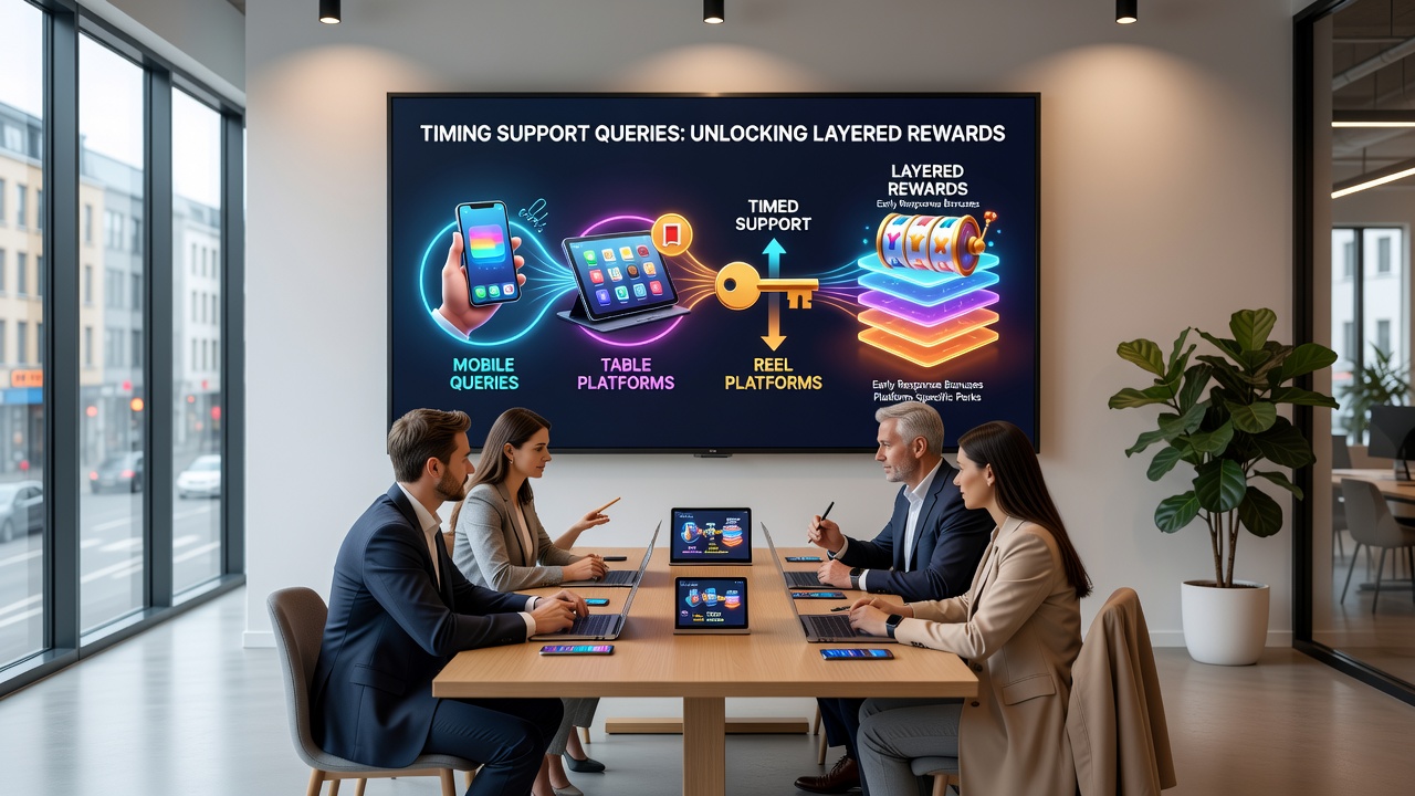 Illustration der Synchronisation von Support-Anfragen mit gestaffelten Belohnungen auf mobilen Plattformen